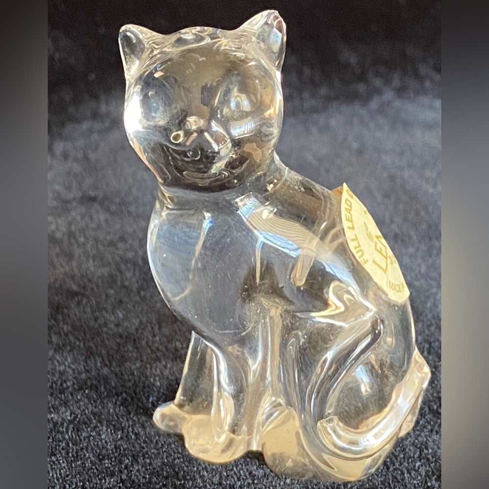 Lenox Full Lead Crystal Cat Figurine Flaw
